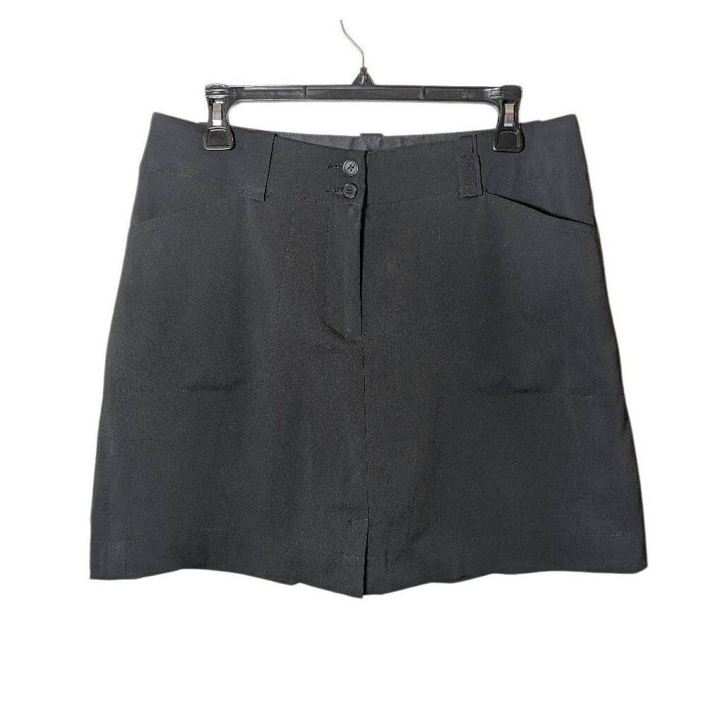 Nike Golf Fit Dry black zip front belt loops skort skirt short M 8